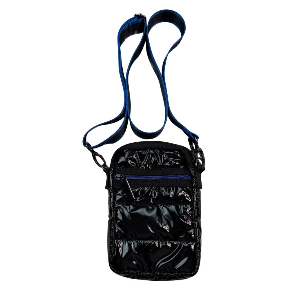 Haute Shore Quilted Puffer Cellphone Crossbody Bag Black Blue